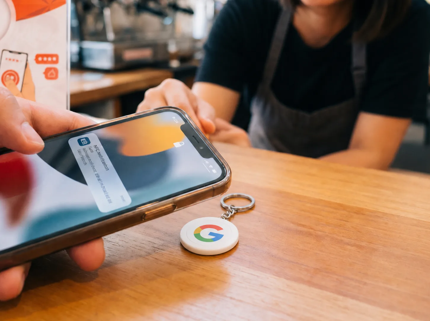 NFC review tag — tap to leave a review